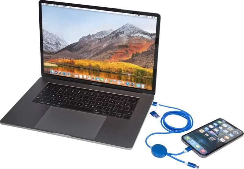 PF 124425 20 12442553 E3 Cabo de sincronização de dados e de carregamento rápido de 27 W de 150 cm de alumínio e plástico reciclados 5 em 1 "Alasia" - Image 21