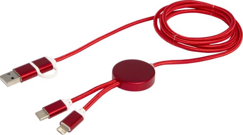 PF 124425 25 12442521 E1 Cabo de sincronização de dados e de carregamento rápido de 27 W de 150 cm de alumínio e plástico reciclados 5 em 1 "Alasia" - Image 26