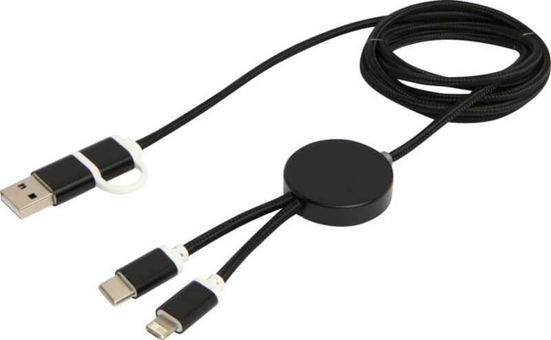 PF 124425 4 12442590 E1 Cabo de sincronização de dados e de carregamento rápido de 27 W de 150 cm de alumínio e plástico reciclados 5 em 1 "Alasia" - Image 5