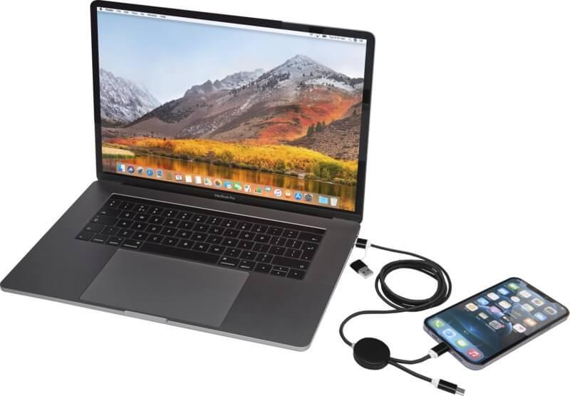 PF 124425 6 12442590 E3 Cabo de sincronização de dados e de carregamento rápido de 27 W de 150 cm de alumínio e plástico reciclados 5 em 1 "Alasia" - Image 7