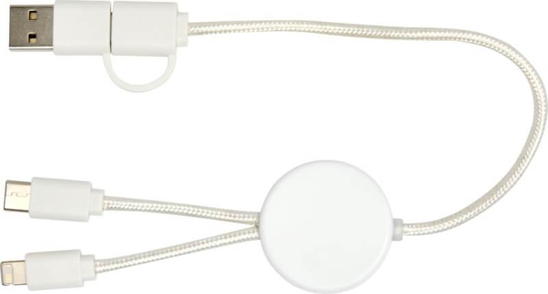 PF 124427 10 12442701 B1 Cabo de sincronização de dados e de carregamento rápido de 27 W de 30 cm de plástico reciclado 5 em 1 "Citala" - Image 11