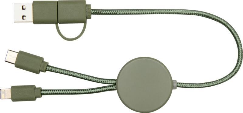 PF 124427 17 12442762 B1 Cabo de sincronização de dados e de carregamento rápido de 27 W de 30 cm de plástico reciclado 5 em 1 "Citala" - Image 18