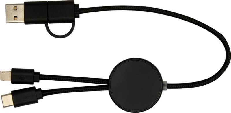 PF 124427 2 12442790 F1 Cabo de sincronização de dados e de carregamento rápido de 27 W de 30 cm de plástico reciclado 5 em 1 "Citala" - Image 3