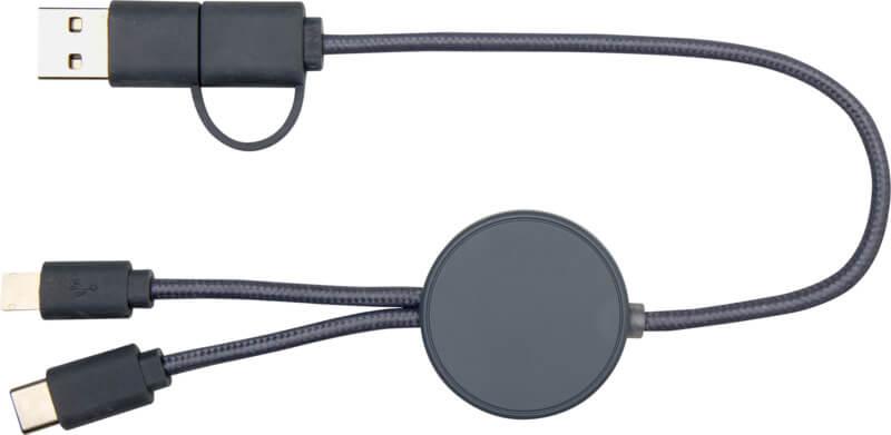 PF 124427 30 12442755 F1 Cabo de sincronização de dados e de carregamento rápido de 27 W de 30 cm de plástico reciclado 5 em 1 "Citala" - Image 31