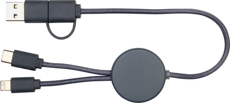 PF 124427 31 12442755 B1 Cabo de sincronização de dados e de carregamento rápido de 27 W de 30 cm de plástico reciclado 5 em 1 "Citala" - Image 32