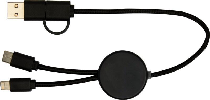 PF 124427 3 12442790 B1 Cabo de sincronização de dados e de carregamento rápido de 27 W de 30 cm de plástico reciclado 5 em 1 "Citala" - Image 4