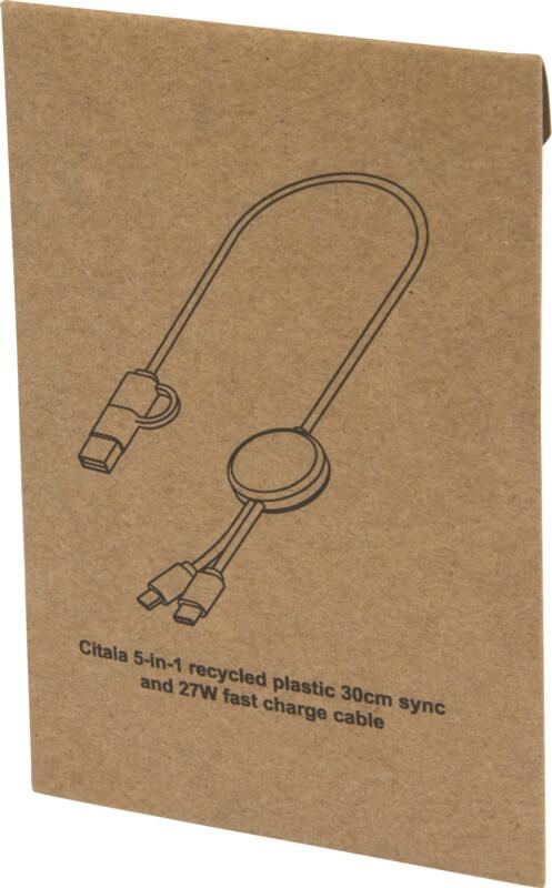 PF 124427 8 12442701 P1 Cabo de sincronização de dados e de carregamento rápido de 27 W de 30 cm de plástico reciclado 5 em 1 "Citala" - Image 9