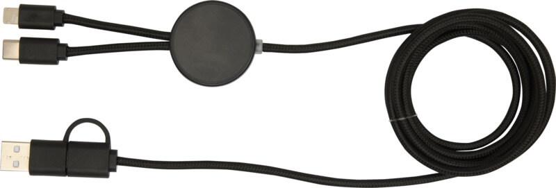 PF 124428 3 12442890 B1 Cabo de sincronização de dados e de carregamento rápido de 27 W de 150 cm de plástico reciclado 5 em 1 "Citala" - Image 4