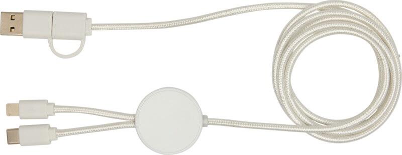 PF 124428 9 12442801 F1 Cabo de sincronização de dados e de carregamento rápido de 27 W de 150 cm de plástico reciclado 5 em 1 "Citala" - Image 10