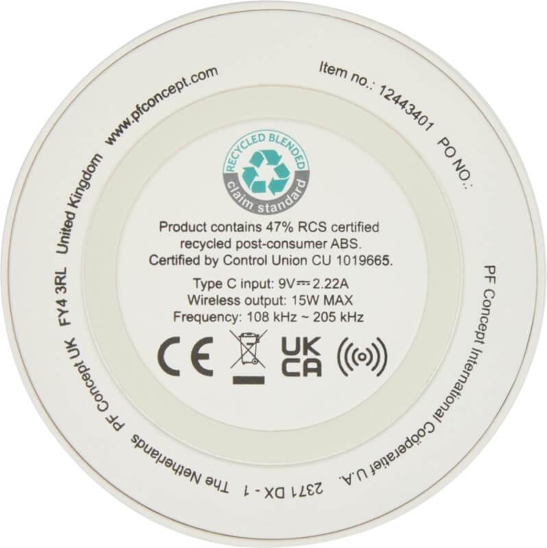 PF 124434 3 12443401 B1 Base de carregamento sem fio de plástico reciclado de 15 W "Freal" - Image 4