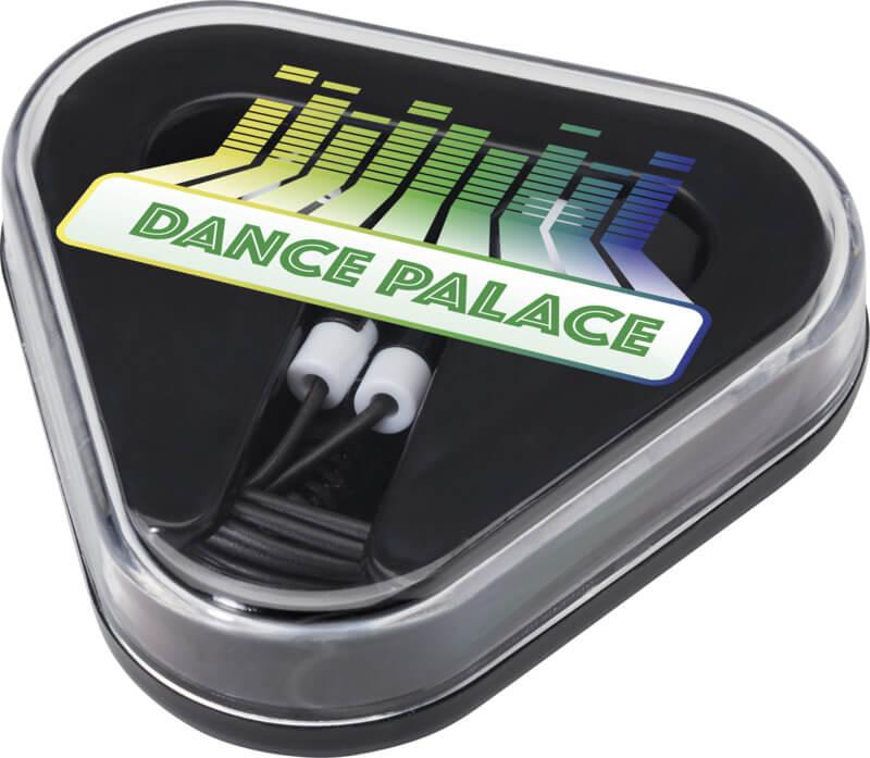 Auriculares com caixa de armazenamento de plástico reciclado "Rebel"