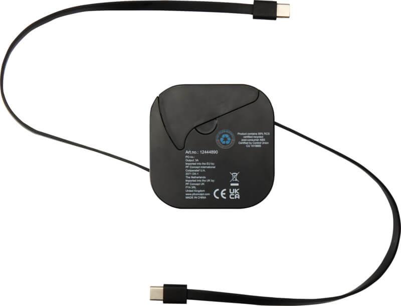 PF 124448 3 12444890 B1 Cabo retrátil de sincronização de dados e de carregamento rápido de 100 W reciclado, 5 em 1, com conjunto de ferramentas para smartphone "Gloas" - Image 4