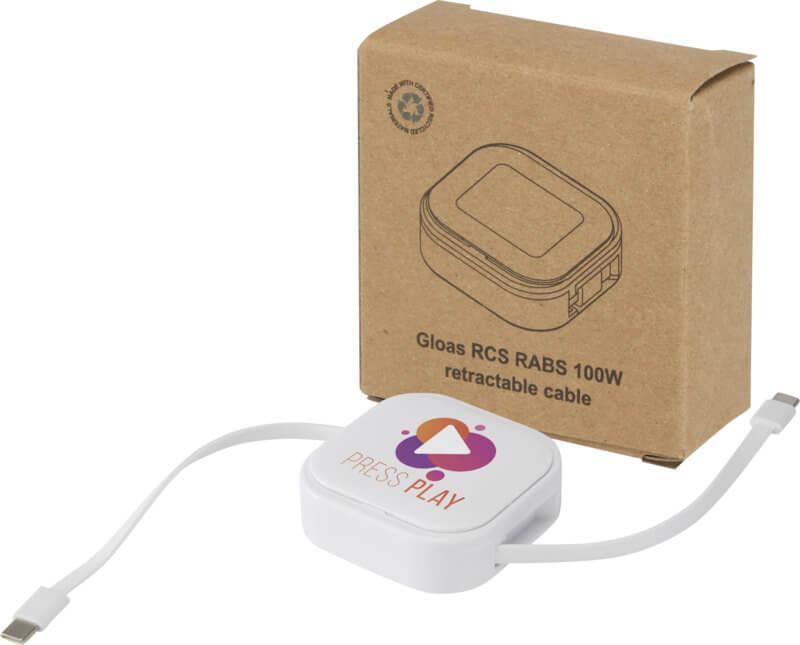 PF 124448 7 12444801 DP Y1 Cabo retrátil de sincronização de dados e de carregamento rápido de 100 W reciclado, 5 em 1, com conjunto de ferramentas para smartphone "Gloas" - Image 8