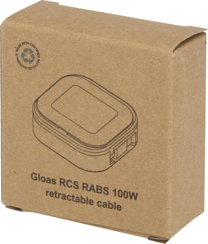 PF 124448 8 12444801 P1 Cabo retrátil de sincronização de dados e de carregamento rápido de 100 W reciclado, 5 em 1, com conjunto de ferramentas para smartphone "Gloas" - Image 9