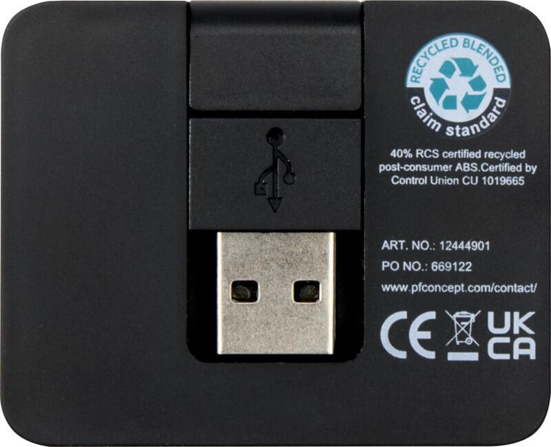 PF 124449 2 12444990 B1 Hub de USB de 4 portas com saída USB-A e Tipo-C e entrada dupla - feito de plástico reciclado "Gaia" - Image 3
