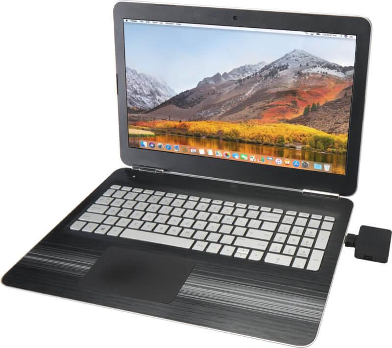 PF 124449 3 12444990 E1 Hub de USB de 4 portas com saída USB-A e Tipo-C e entrada dupla - feito de plástico reciclado "Gaia" - Image 4