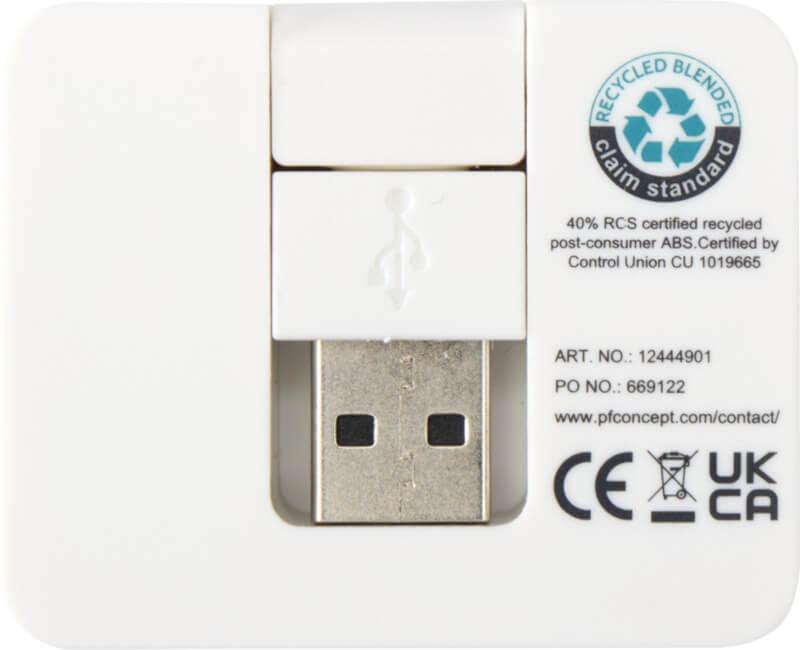 PF 124449 6 12444901 B1 Hub de USB de 4 portas com saída USB-A e Tipo-C e entrada dupla - feito de plástico reciclado "Gaia" - Image 7