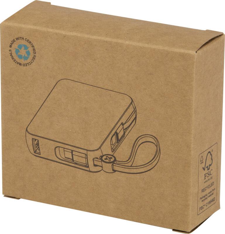 Powerbank para tablet de 10.000 mAh e 35 W com cabo Tipo-C integrado - feito de plástico reciclado "Acrux"