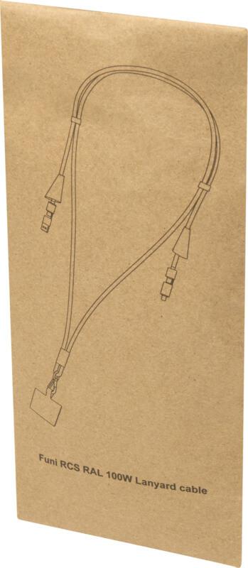 PF 124453 1 12445390 P1 Lanyard de plástico reciclado para smartphone com cabo de sincronização de dados e carregamento rápido de 100 W, 5 em 1, integrado "Funi" - Image 2
