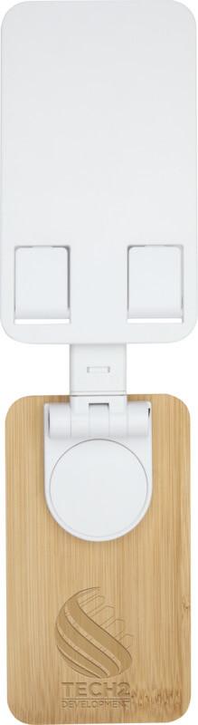 Suporte de telemóvel dobrável para secretária de plástico reciclado com detalhes em bambu "Alfirk"