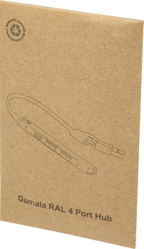 PF 124469 1 12446981 P1 Hub de USB-A e Tipo-C de alumínio reciclado de 4 portas com entrada dupla "Alkaid" - Image 2