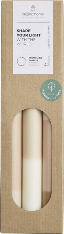 Velas de calcário em camadas - conjunto de 3 "Originalhome"