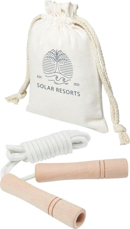 Corda de saltar de madeira em bolsa de algodão "Denise"