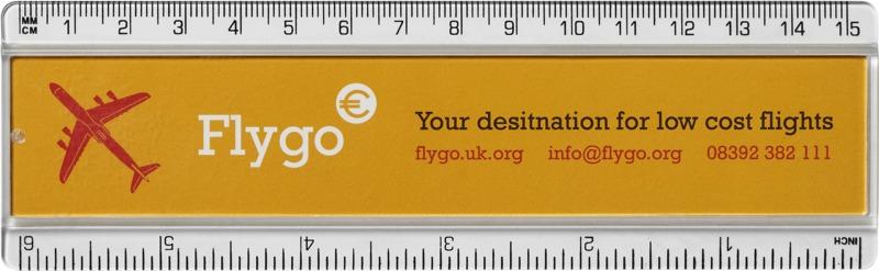 Régua de plástico de 15 cm com papel inserido "Ellison"