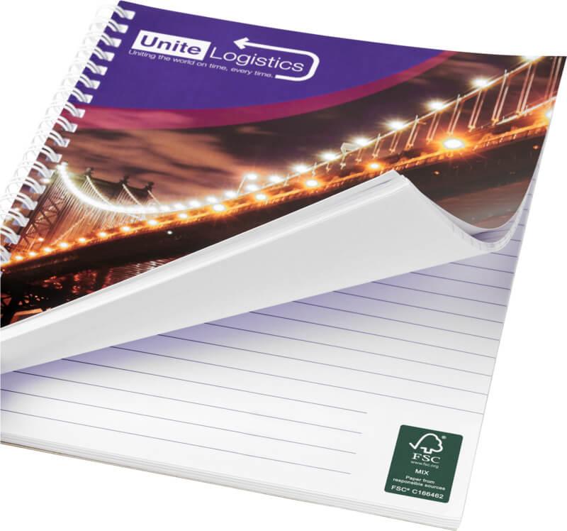 PF 21291 7 2129101 D1 Bloco de notas A5 com espiral e contracapa impressa"Desk-Mate®" - Image 4