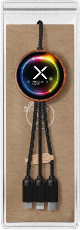 PF 2PX073 1 2PX07371 P1 Cabo de carregamento de logótipo luminoso RPET 5 em 1 e base de carregamento de 10 W "SCX.design C40" - Image 2