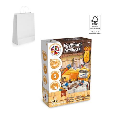 Ancient Egypt Excavation Kit II. Jogo didático fornecido com saco de oferta em papel kraft (90 g/m²), feito de material certifi