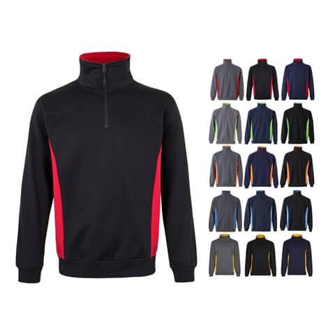 VL SVAROG. Sweatshirt de felpo bicolor (260g/m²), em poliéster (65%) e algodão (35%)