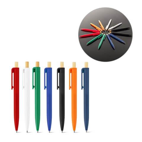 ZARA. Esferográfica em ABS reciclado (100% rABS) com ponteira em bambu