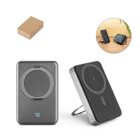 WARSHEL 10. Power bank magnética 10'000 mAh com carregador wireless super rápido 15W em ABS reciclado (100% rABS) com suporte