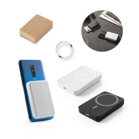 AMPERE 5. Power bank magnética 5'000 mAh com carregador wireless super rápido 15W em ABS reciclado (100% rABS)