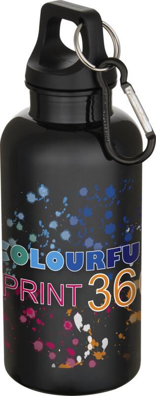 Garrafa de água de plástico reciclado RCS Oregon 400 ml, cor sólida, com mosquetão