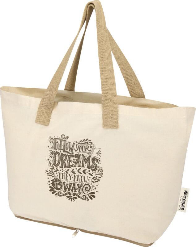 Saco de algodão reciclado dobrável de 7 L e GRS de 140 g/m² "Sierra"