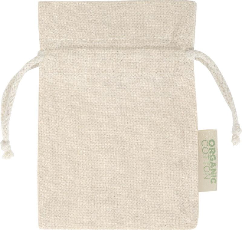 PF 120796 1 12079606 F1 Saco de presente em material de produção biológica OCS de 140 g/m² - 15 x 10 cm "Odisha" - Image 2