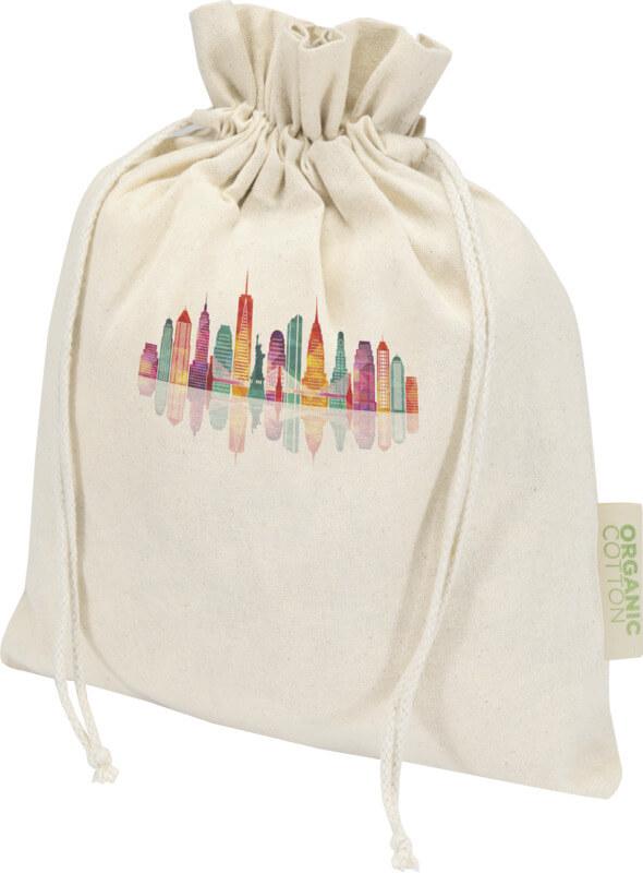 Saco de presente em material de produção biológica OCS de 140 g/m² - 30 x 25 cm "Odisha"