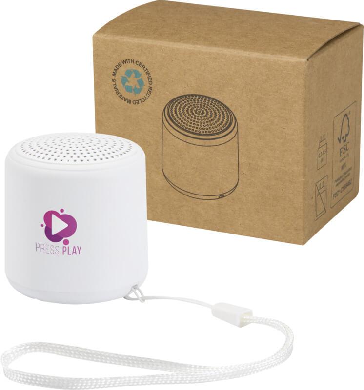 Coluna de som Bluetooth® sem fios de plástico reciclado de 3 W "Velkis"