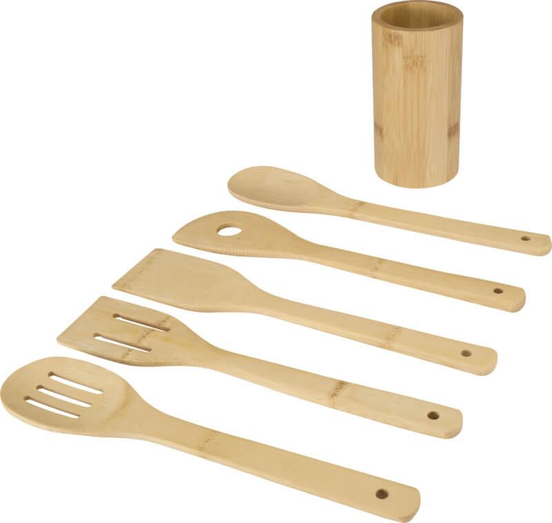 PF 126372 3 12637271 E2 Conjunto de utensílios de cozinha de bambu "Tala" - Image 4