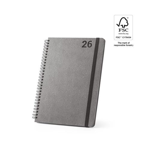 SIMMEL B5. Agenda B5, com argolas, em pele (58% reciclada)