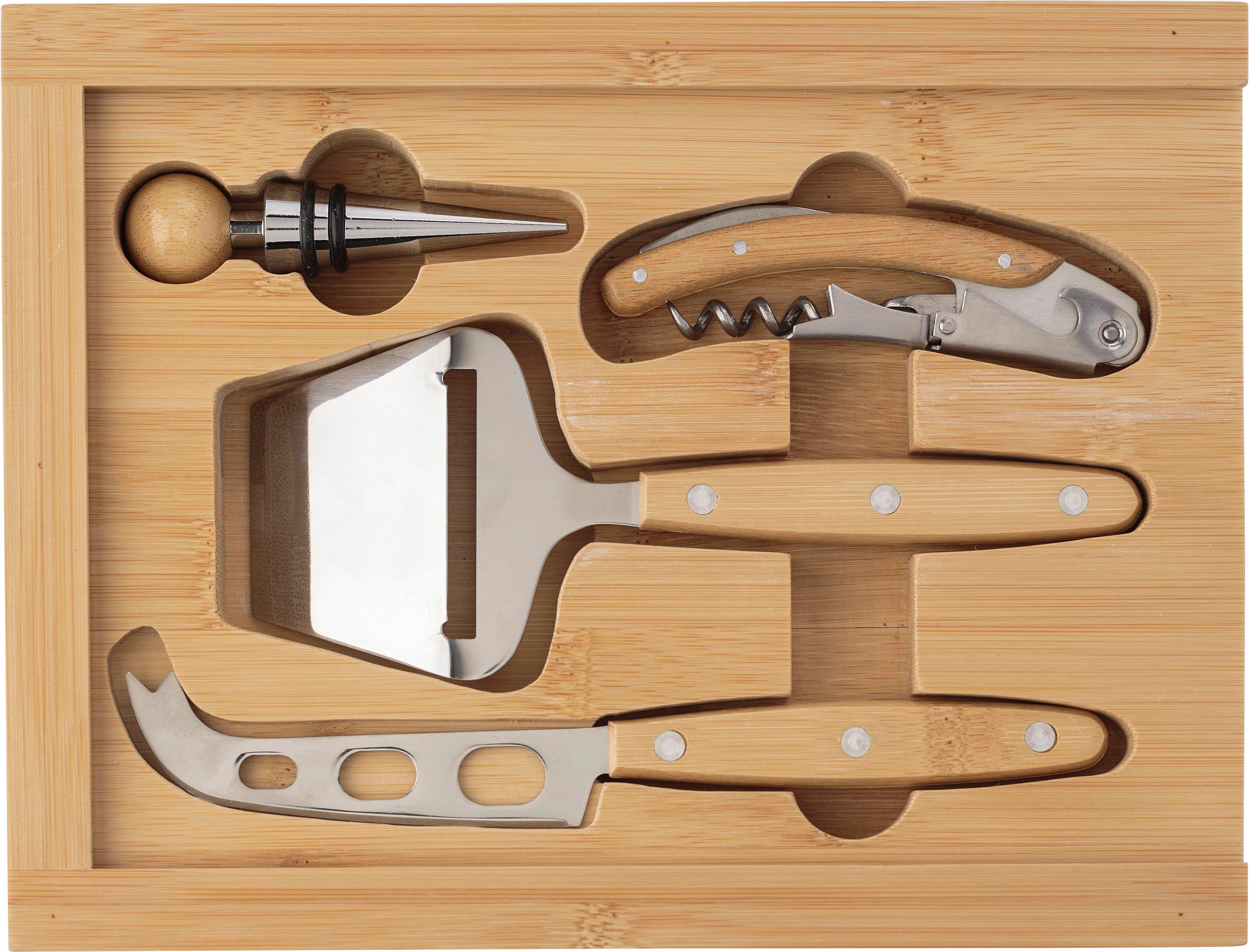 Conjunto de queijo e vinho de bambu Patrick