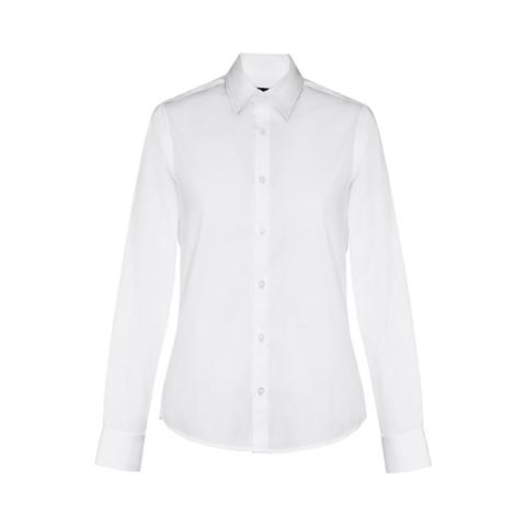 THC PARIS WOMEN WH. Camisa popelina de manga comprida para senhora. Cor branca