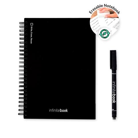 STARTER KIT INFINITEBOOK A5. Kit composto um "Infinitebook", kit de limpeza, marcador e suporte de marcador