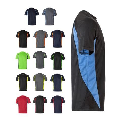 VL SLAYER. T-shirt técnica bicolor bird-eye (160g/m²), em poliéster (100%)