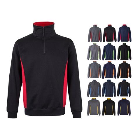 VL SVAROG. Sweatshirt de felpo bicolor (260g/m²), em poliéster (65%) e algodão (35%)