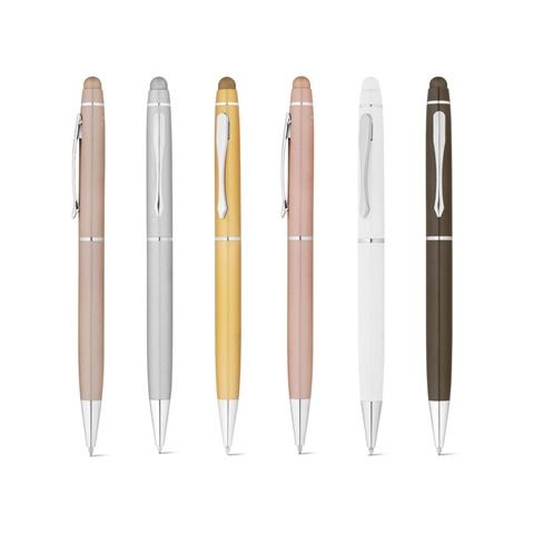 JULIE. Esferográfica em alumínio reciclado (100% rAL) com ponteira touch