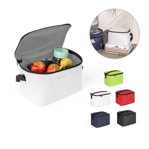 CANCUN. Saco térmico em poliéster reciclado 600D, com alça em webbing ajustável 7 L