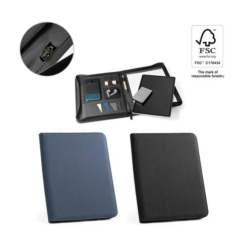 EMERGE FOLDER. Pasta A4 em poliéster reciclado (100% rPET) 300D com fecho